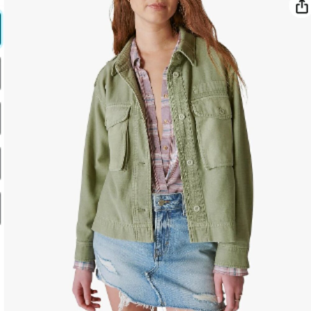 Lucky Brand Women's Cropped Twill Utility Jacket Size XS - Picture 5 of 12